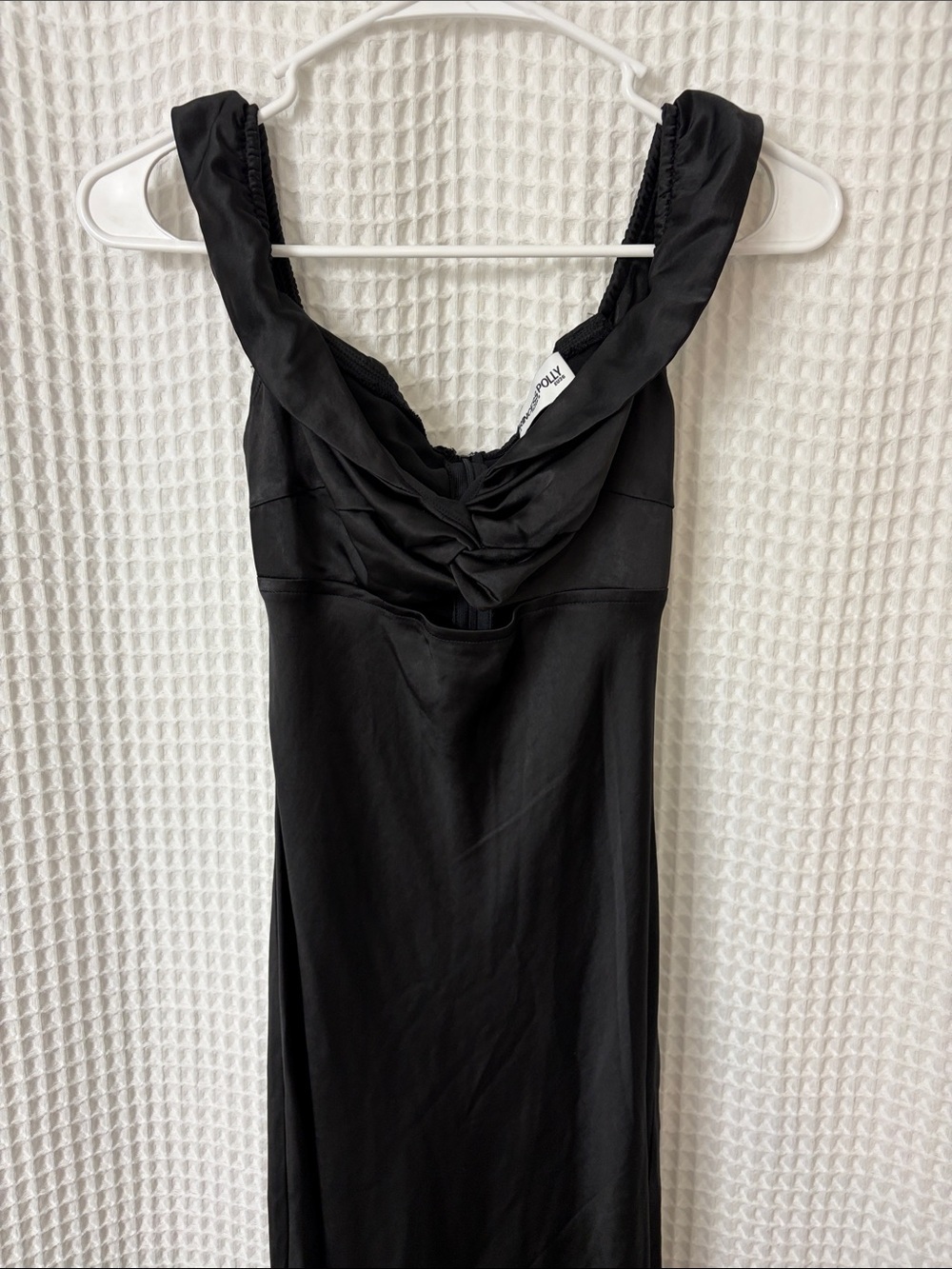 Princess Polly Black Satin Cutout Maxi Dress Women’s Size 4